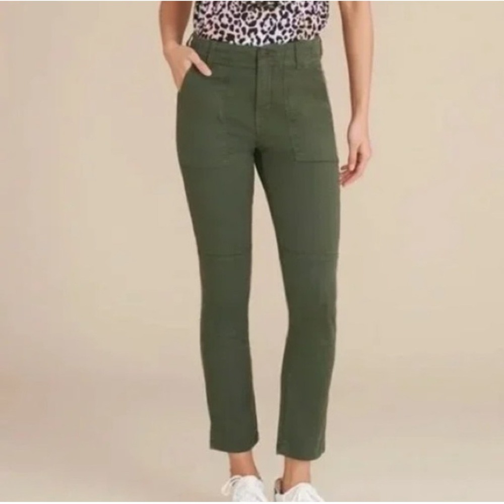 Veronica Beard Lynne Cargo High Rise Pants in Palm Green - 27 / 4